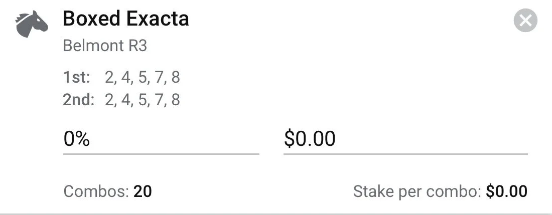Race 3 - Exacta - Stake 1 Unit, Best Book ANY
