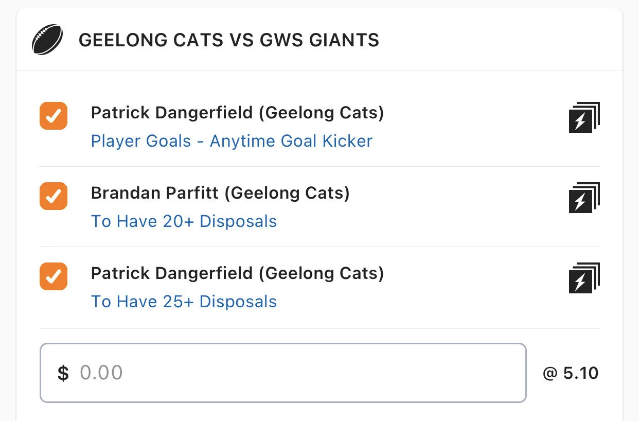 Cats SGM - Stake 1.5 Units - Minimum Odds 4.3, Best Book Lads/Neds