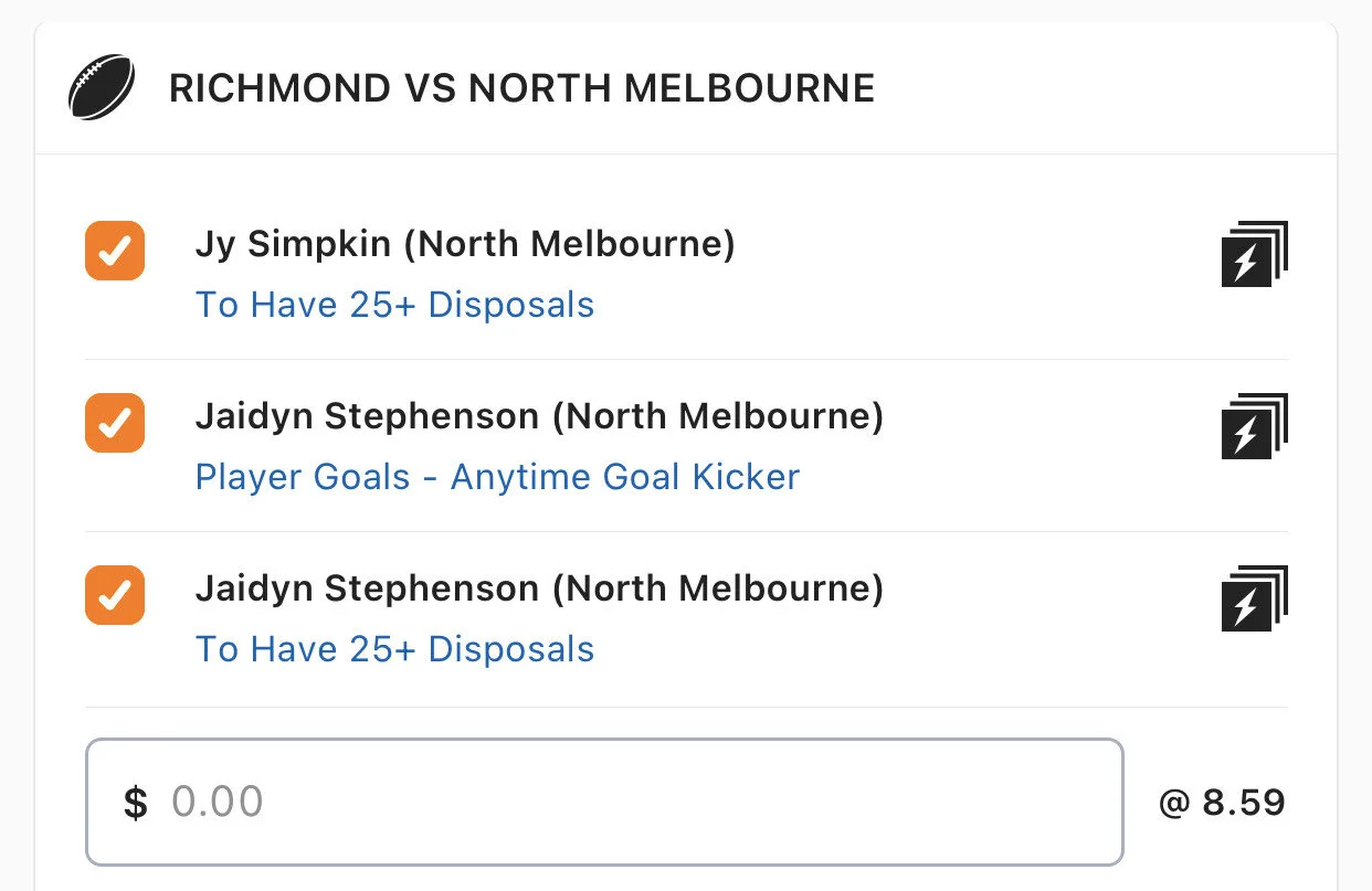 North SGM - Stake 1 Unit, Minimum Odds 7.4, Best Book Lads/Neds