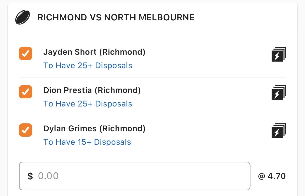 Tigers SGM - Stake 1 Unit - Minimum odds 4.3, Best Book Lads/Neds