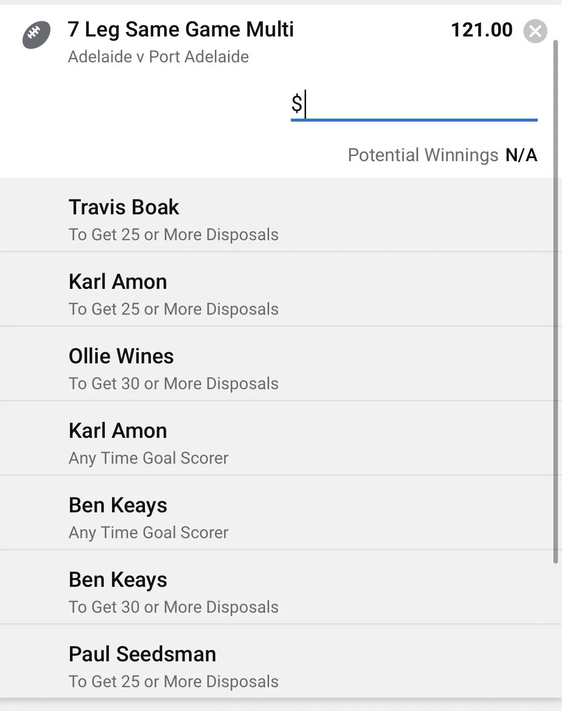Combo SGM - Stake 0.25 Units - Minimum odds 81 - Best Book Sportsbet