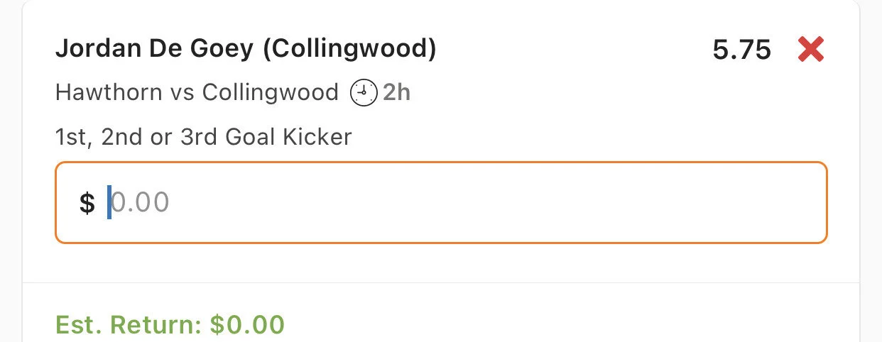 De Goey 1st 2nd or 3rd Goal Kicker - Stake 1 Unit - Minimum Odds 5.25 - Best Book Lads/Neds