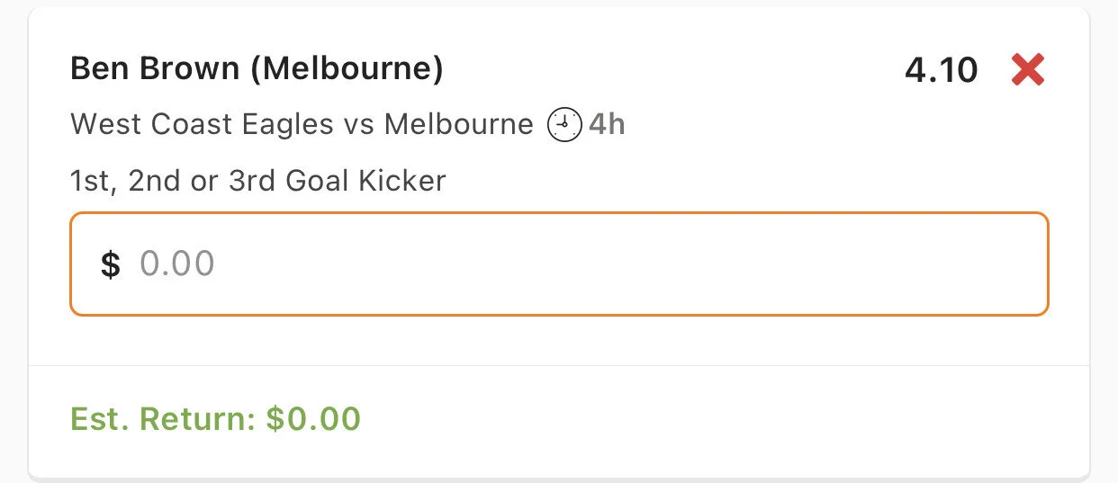 Ben Brown 1st 2nd or 3rd Goal Kicker - Stake 1 Unit - Best Book Lads/Neds