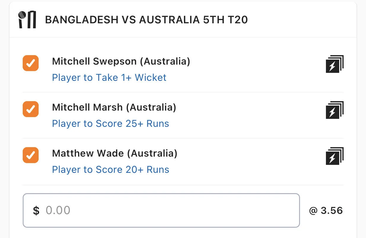 Aussie SGM - Stake 1.5 Units, Minimum Odds 3.1, Best Book Lads/Neds