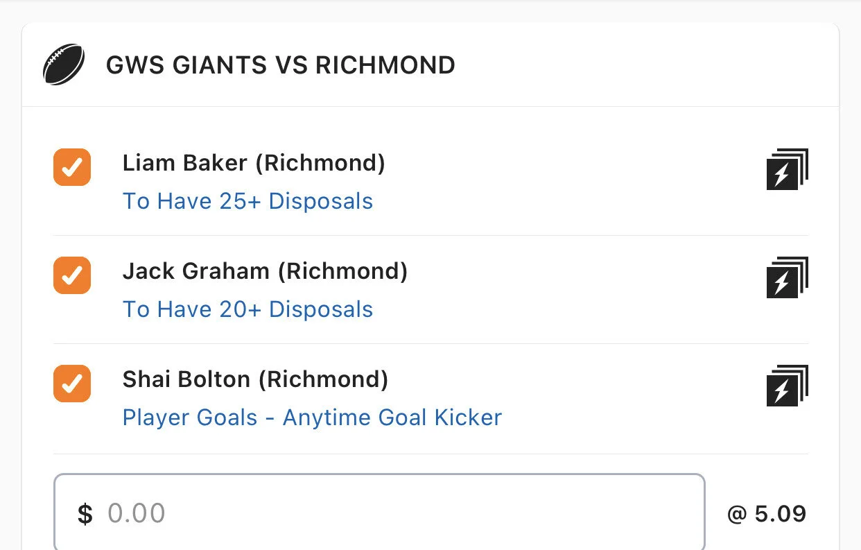 Tigers SGM - Stake 1.5 Units - Minimum Odds 4.25 - Best Book Lads/Neds