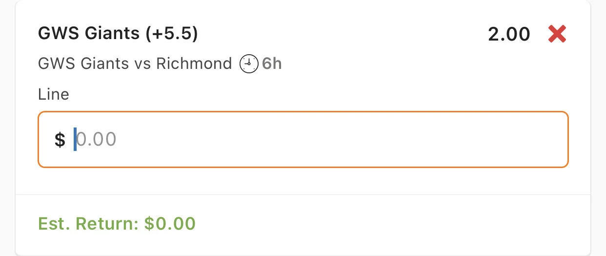 GWS Line - Stake 3 Units - Take line down to +4.5 - Lads/Neds Only