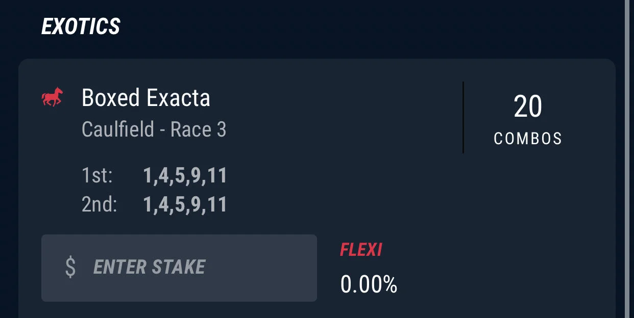 Race 3 - Exacta - 2 Units - Best Book Pointsbet