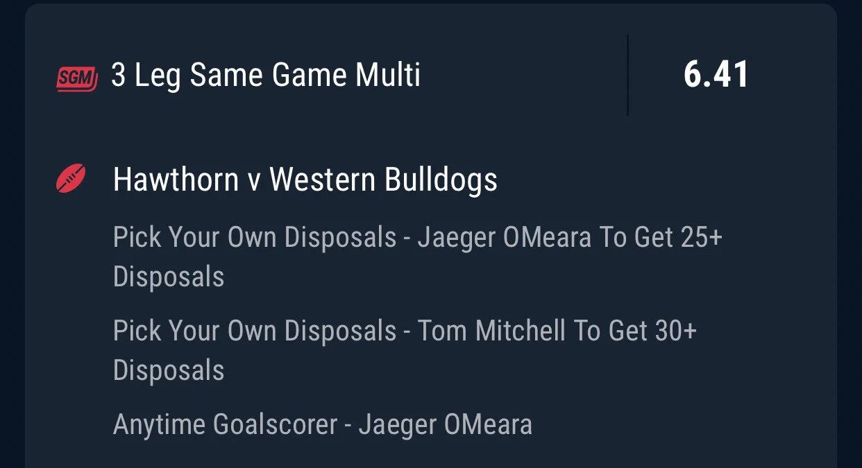 Dogs SGM - Stake 1 Unit - Minimum Odds 5.7 - Best Book Pointsbet