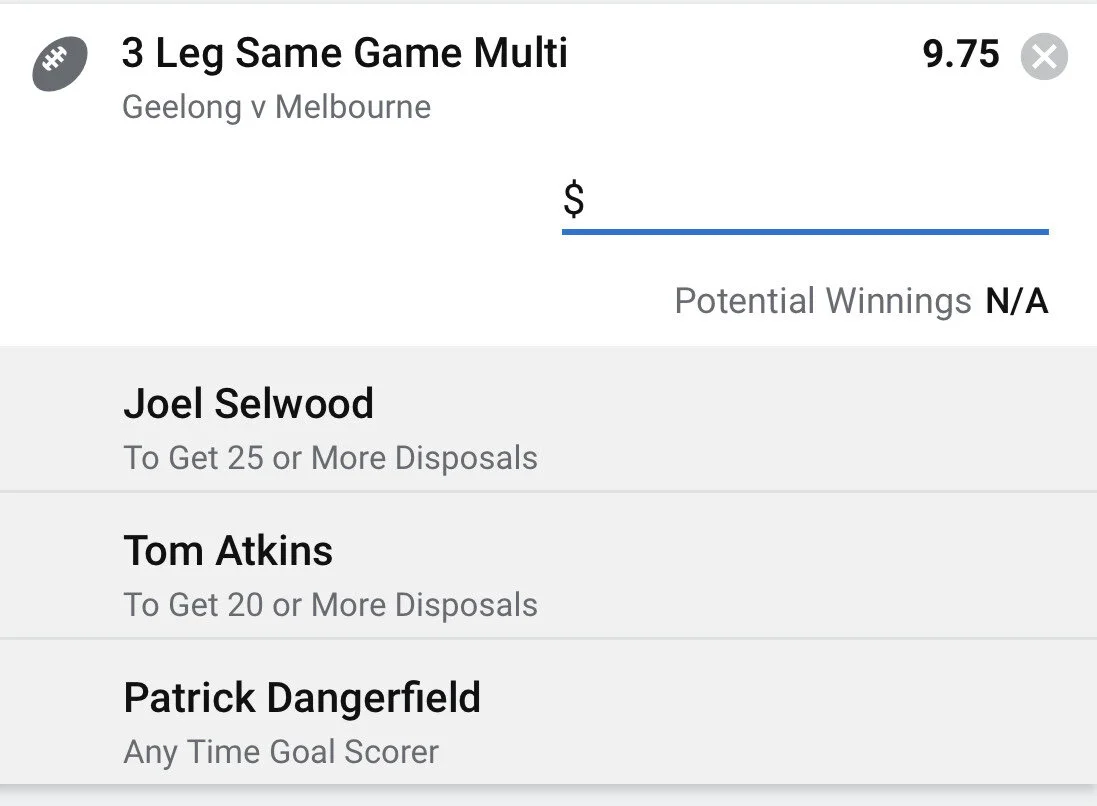 Cats SGM - Stake 1 Unit - Minimum Odds 8.4 - Best Book Sportsbet