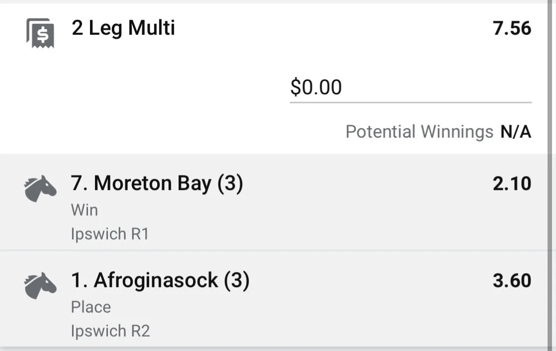 Running Double - Stake 1 Unit - Minimum Odds 6.5 - Best Book Sportsbet (Shop at time of viewing)