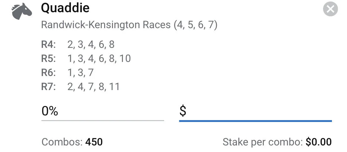 Quaddie - Stake 2 Units - Best Book ANY