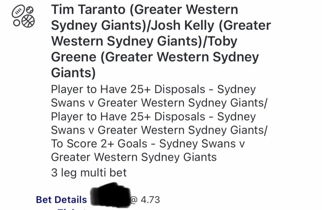 GWS SGM - Stake 1.5 Units - Minimum Odds 4.3 - Best Book Topsport