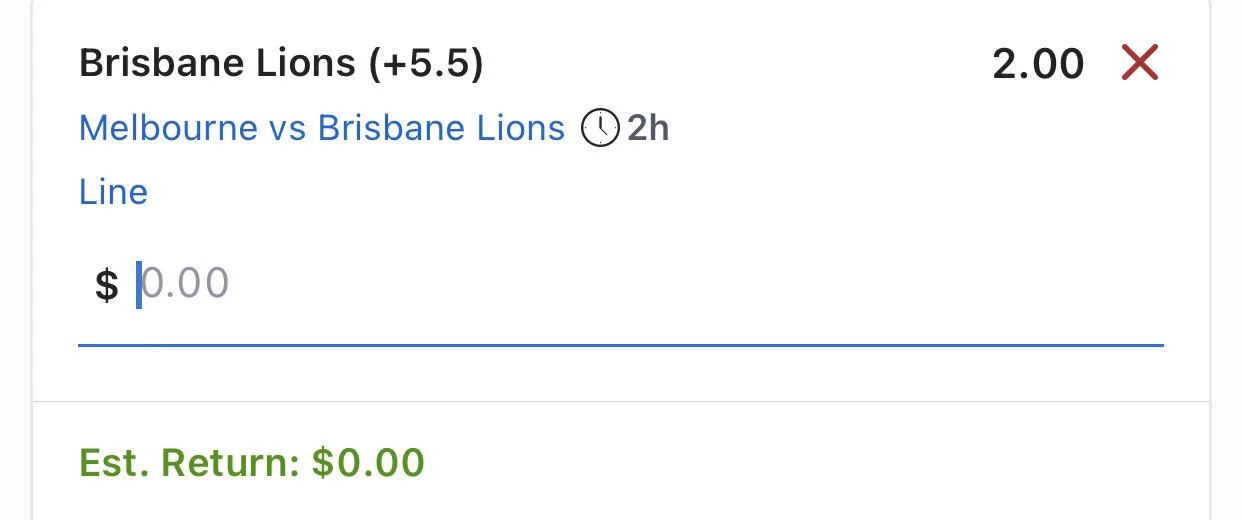 Lions $2 Line - Take +4.5 - Stake 3 Units - Lads/Neds