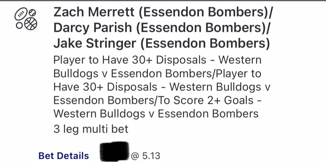 Bombers SGM - Stake 1.5 Units - Minimum Odds 4.7 - Best Book Topsport