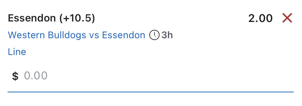 Bombers $2 Line - Stake 2 Units - Take down to +8.5 - Lads/Neds Only