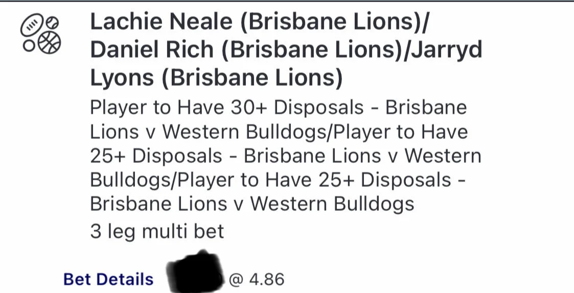 Lions SGM - Stake 2 Units - Minimum Odds 4.4 - Best Book Topsport