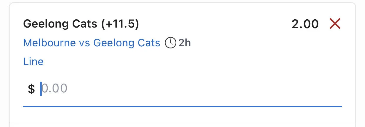 Cats Line - Stake 2 Units - Minimum Line 11.5 Only- Lads/Neds OnlyI am not a cats fan by any means but this is a large line in a prelim in what really should be a close game. Dees by under a goal but the Cats line to get the chocolates.