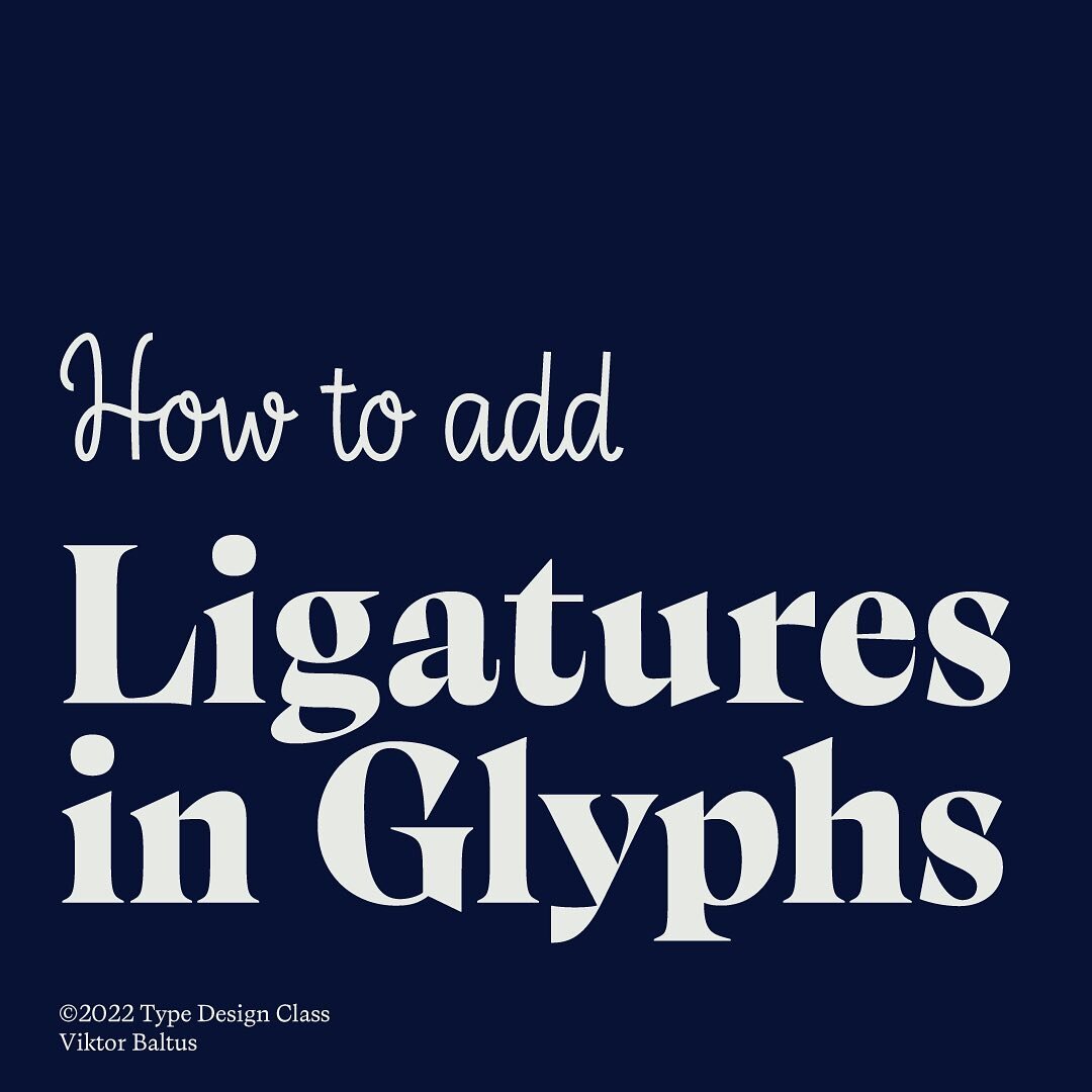 How to add Ligatures in Glyphs by @typedesignclass &bull; Last Saturday I hosted a Font Making Workshop in Glyphs Mini and one of the students asked me how to add ligatures to their font. Here you go, a short introduction to OpenType Features to expa