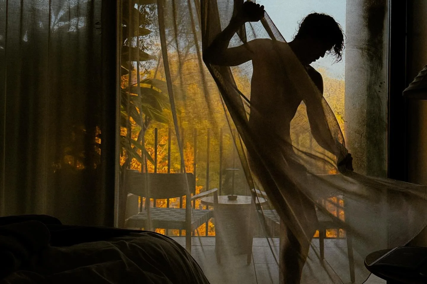 Winter steam / leaves on fire.