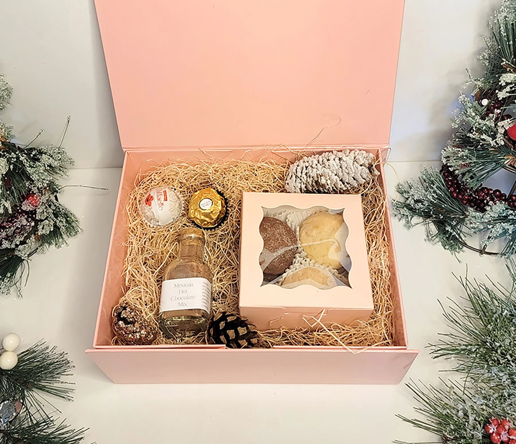 Mexican Hot chocolate and Naty Designs signature polvorones holiday gift set.