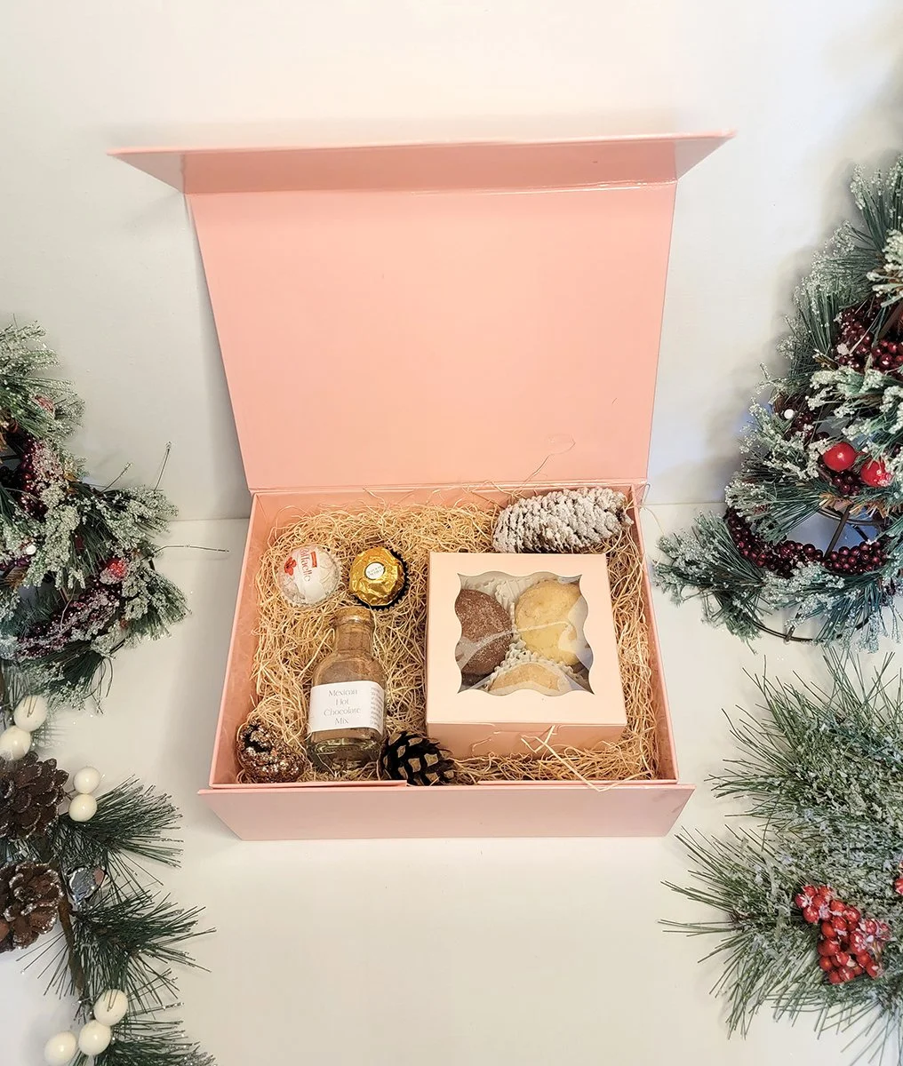 Mexican Hot chocolate and Naty Designs signature polvorones holiday gift set.