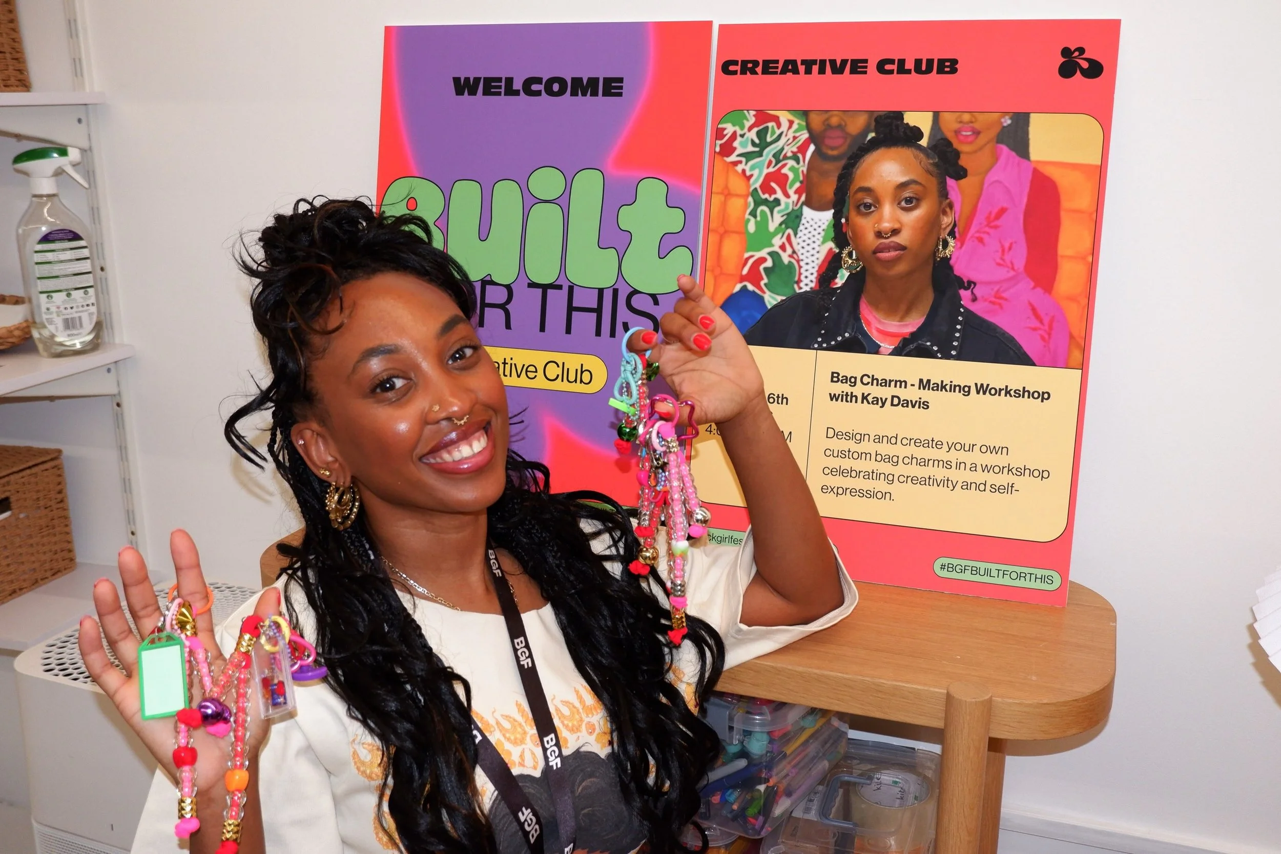 Some snaps from my bag charm-making workshop at @blackgirlfest Built For This: Creative Club. 

A young person took my camera and started snapping away and I really love that for her. 🥹🙌🏾💖✨

This was the result. 🫶🏾🫶🏾🫶🏾