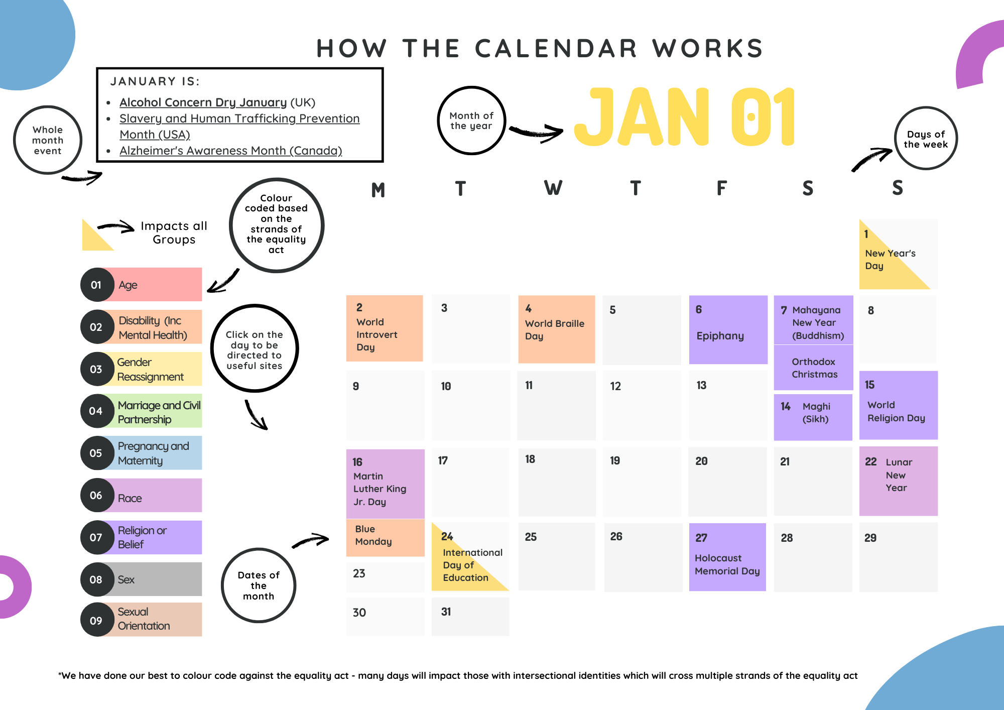 January 2024 Diversity And Inclusion Calendar 2024 CALENDAR PRINTABLE