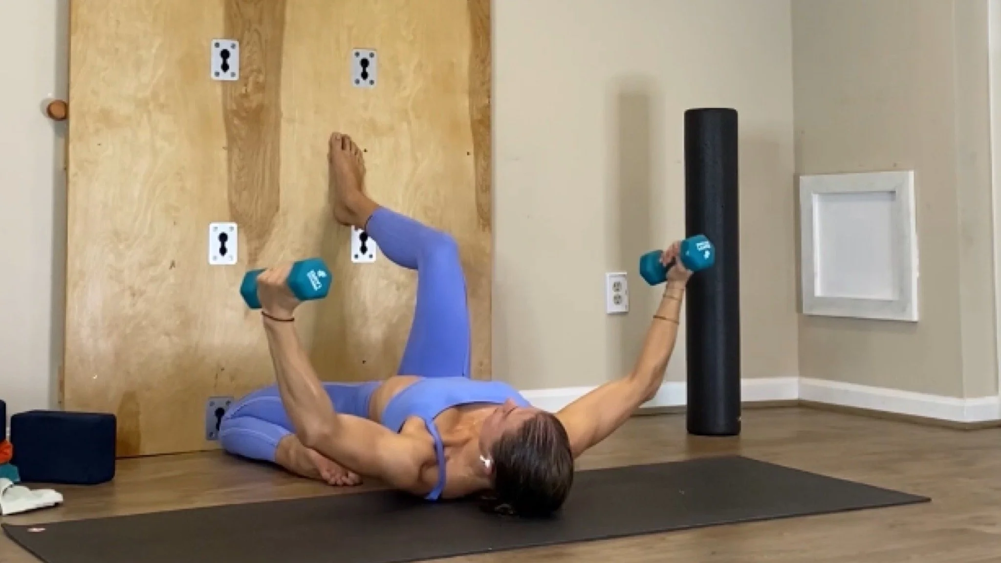 Yoga W BB Weights:  hopping for happiness