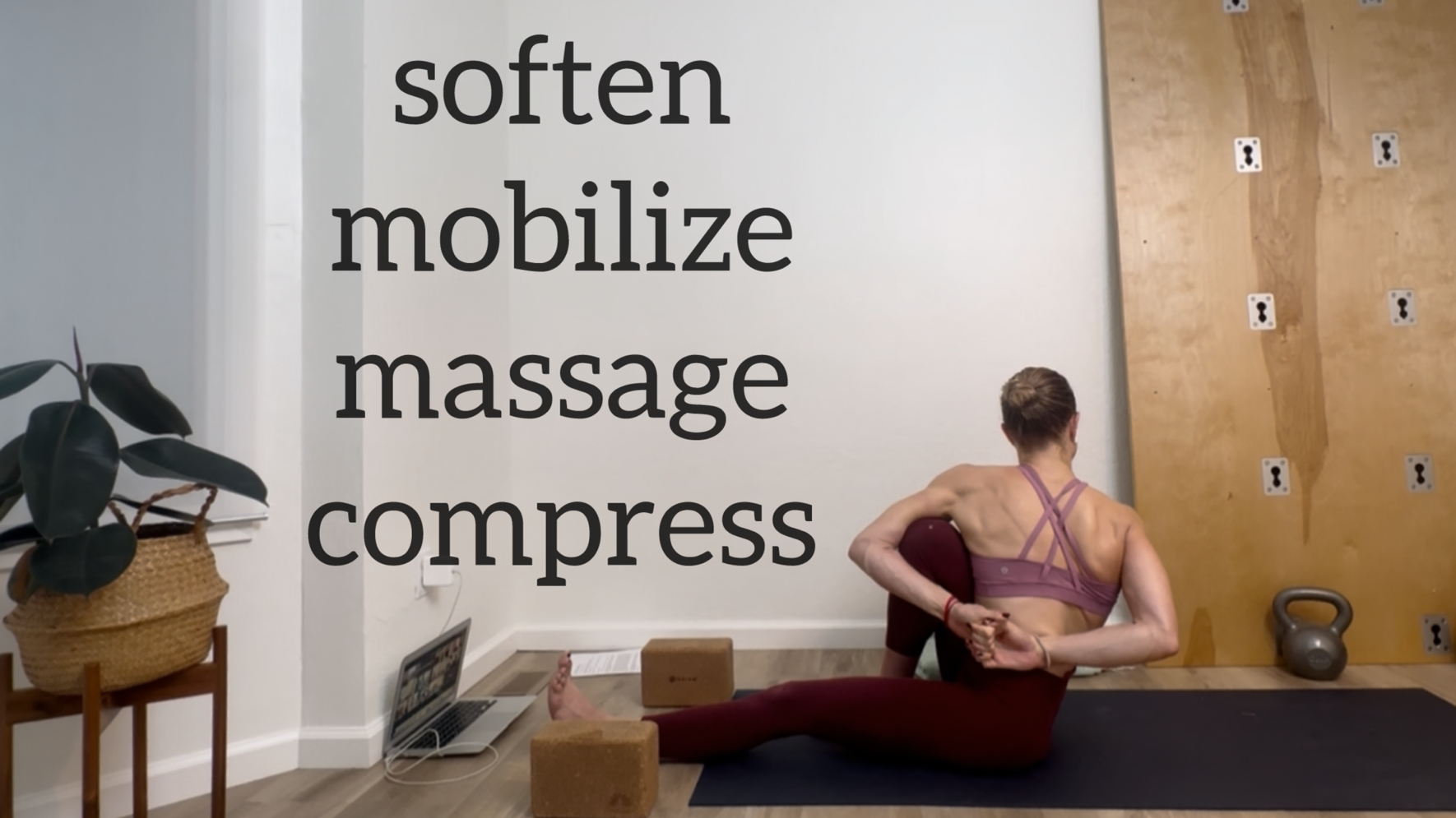 low back and belly massage and compress and lengthen