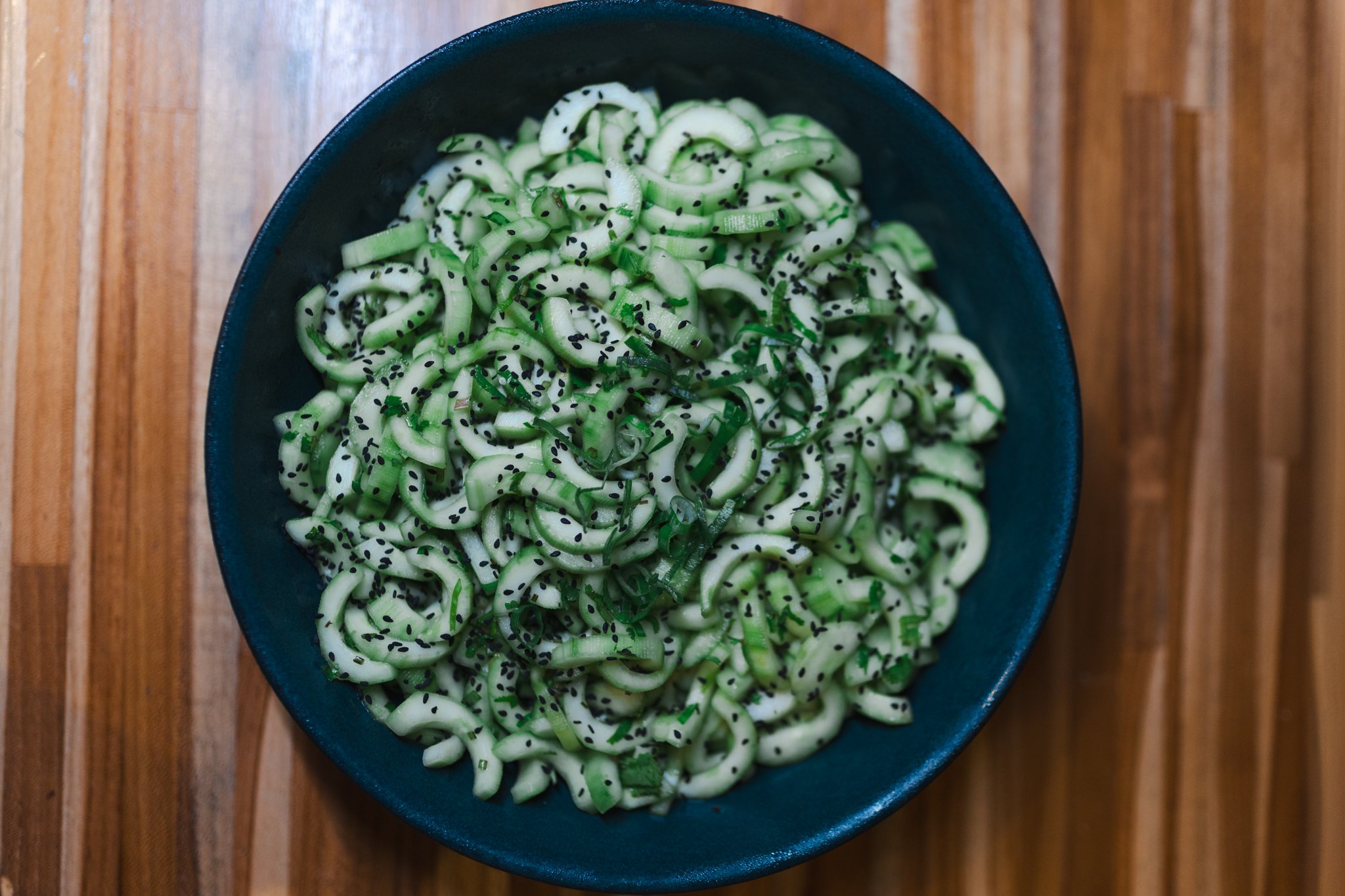 Cucumbers in rice vinegar black sesame.jpg