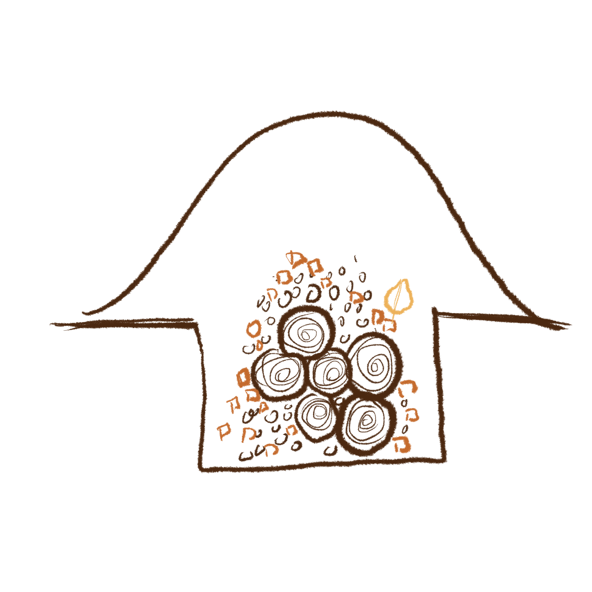 Side view of hugel mound… incomplete illustration.