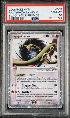 2006 Rayquaza ex Holo, Black Star Promo #039, graded PSA 10