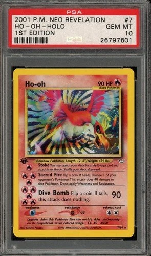 2001 Ho-Oh Holo 1st Edition, Neo Revelation #7, graded PSA 10
