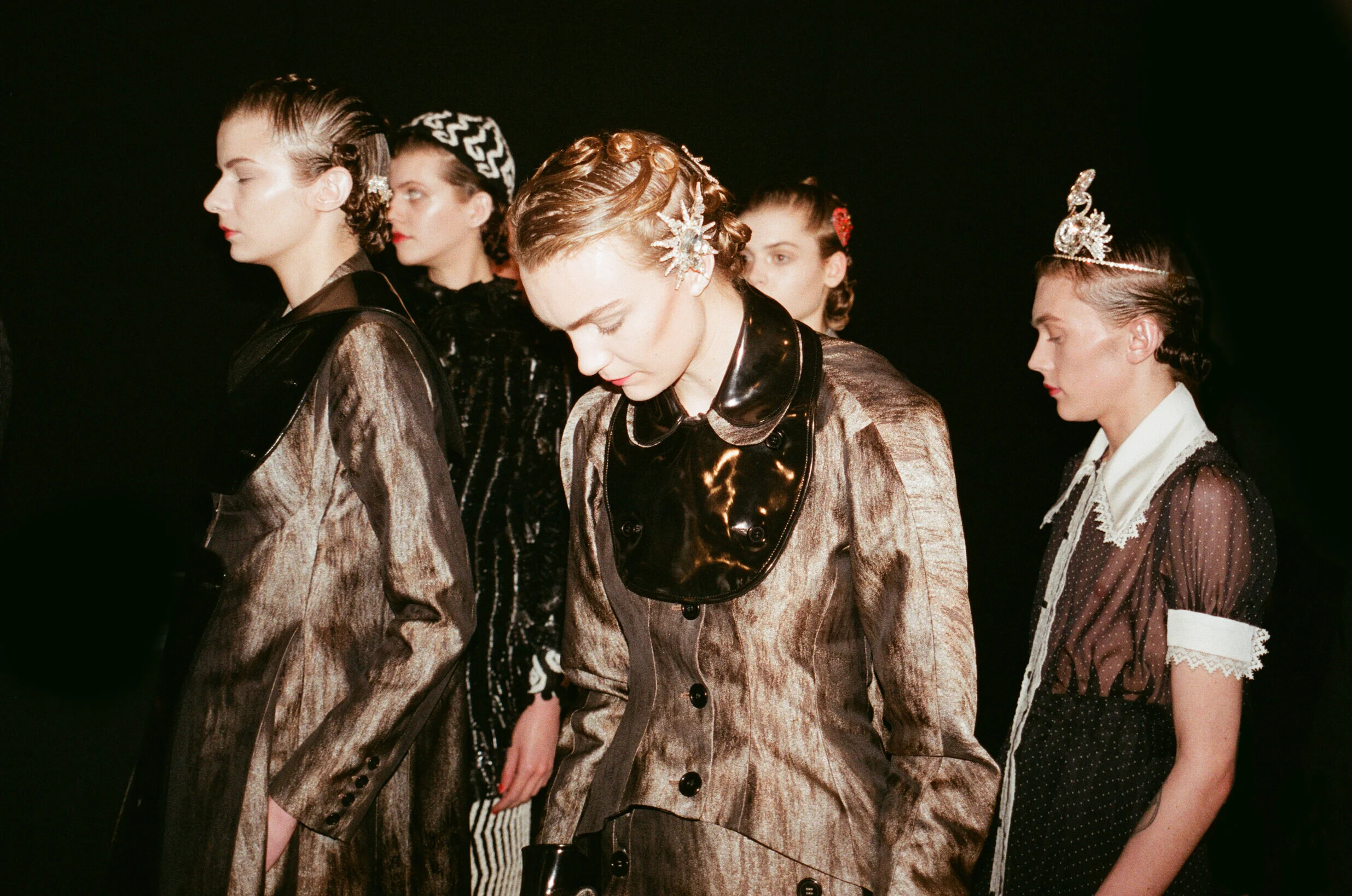 Models Backstage at Meadham Kirchoff
