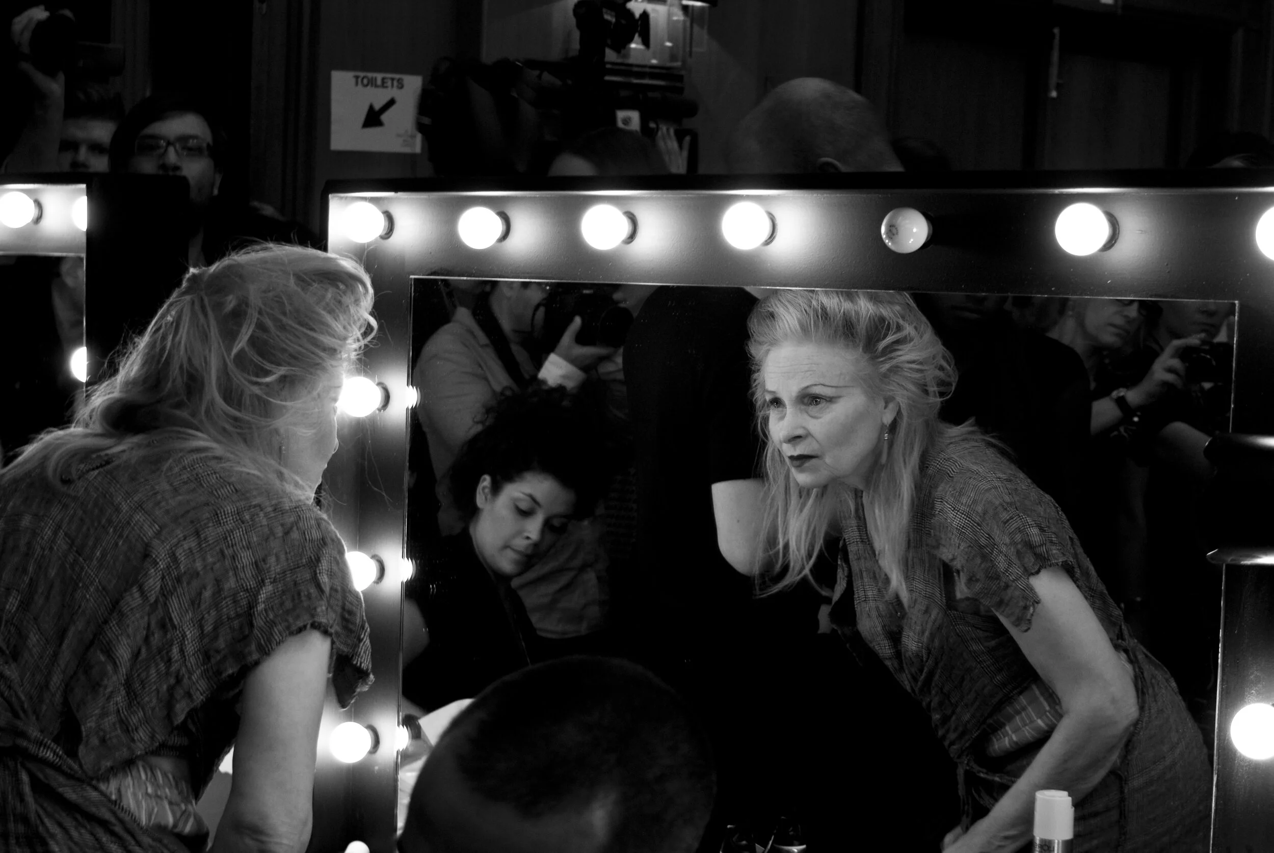 Vivienne Westwood backstage at her show