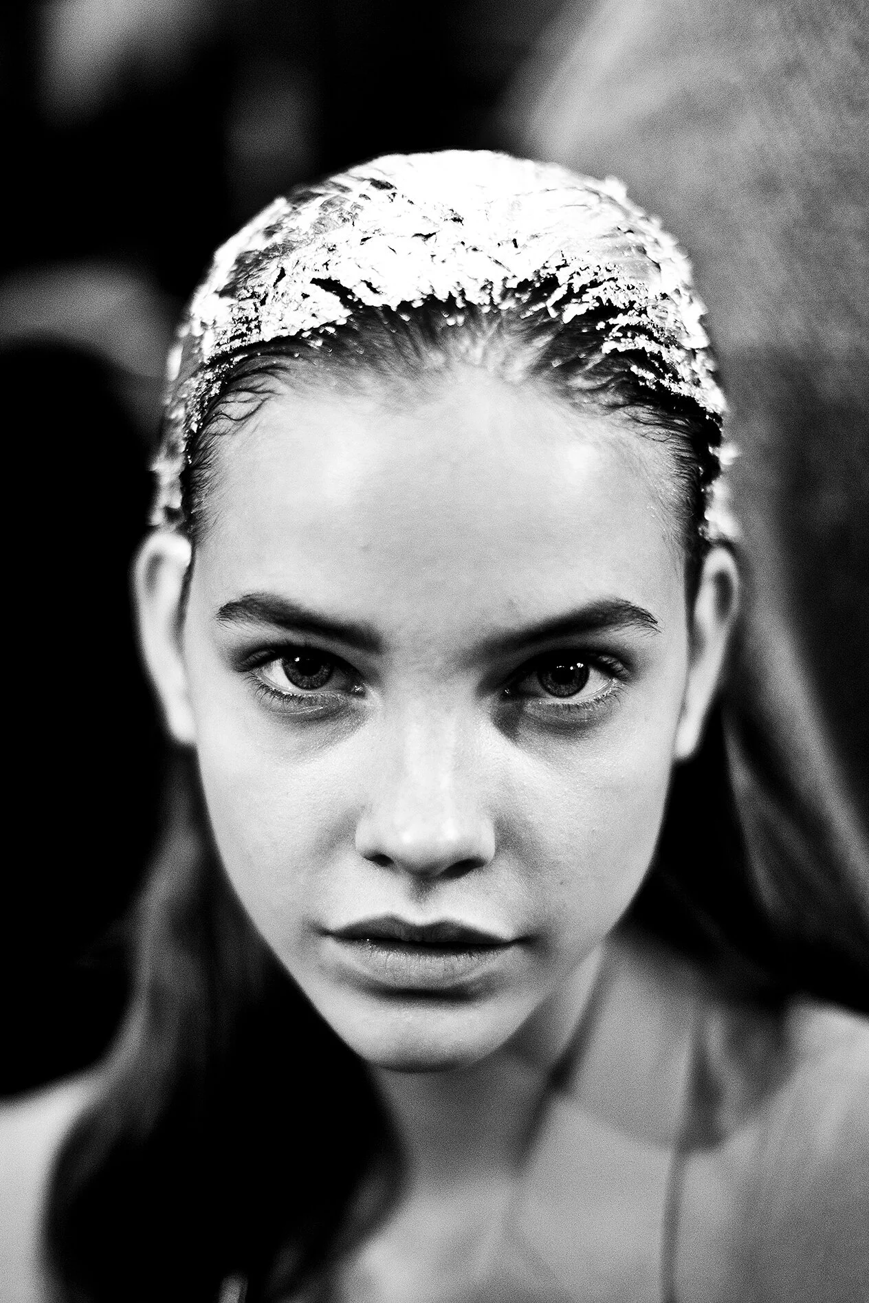 Barbara Palvin backstage at London Fashion week