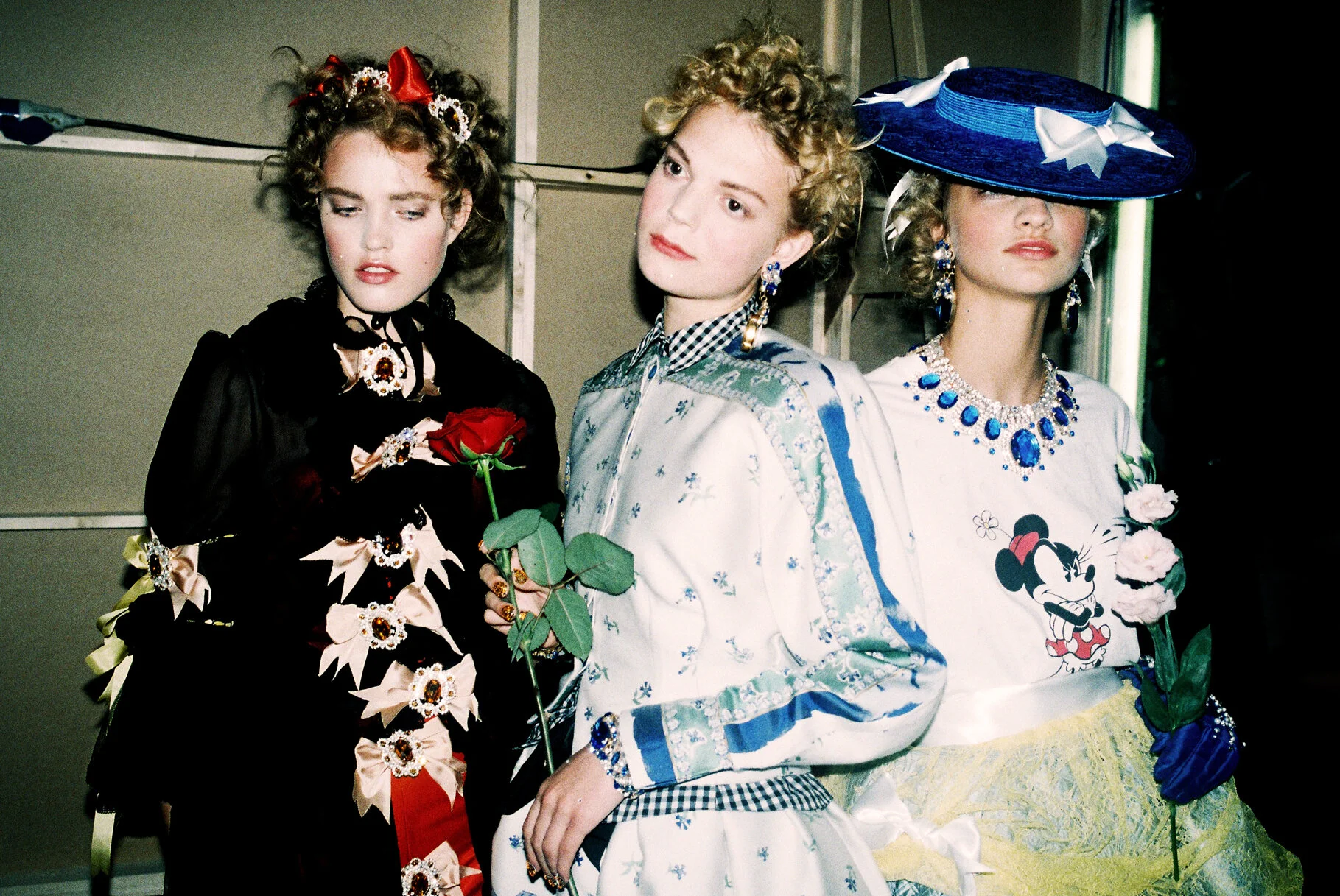 Models backstage at Meadham Kirchoff