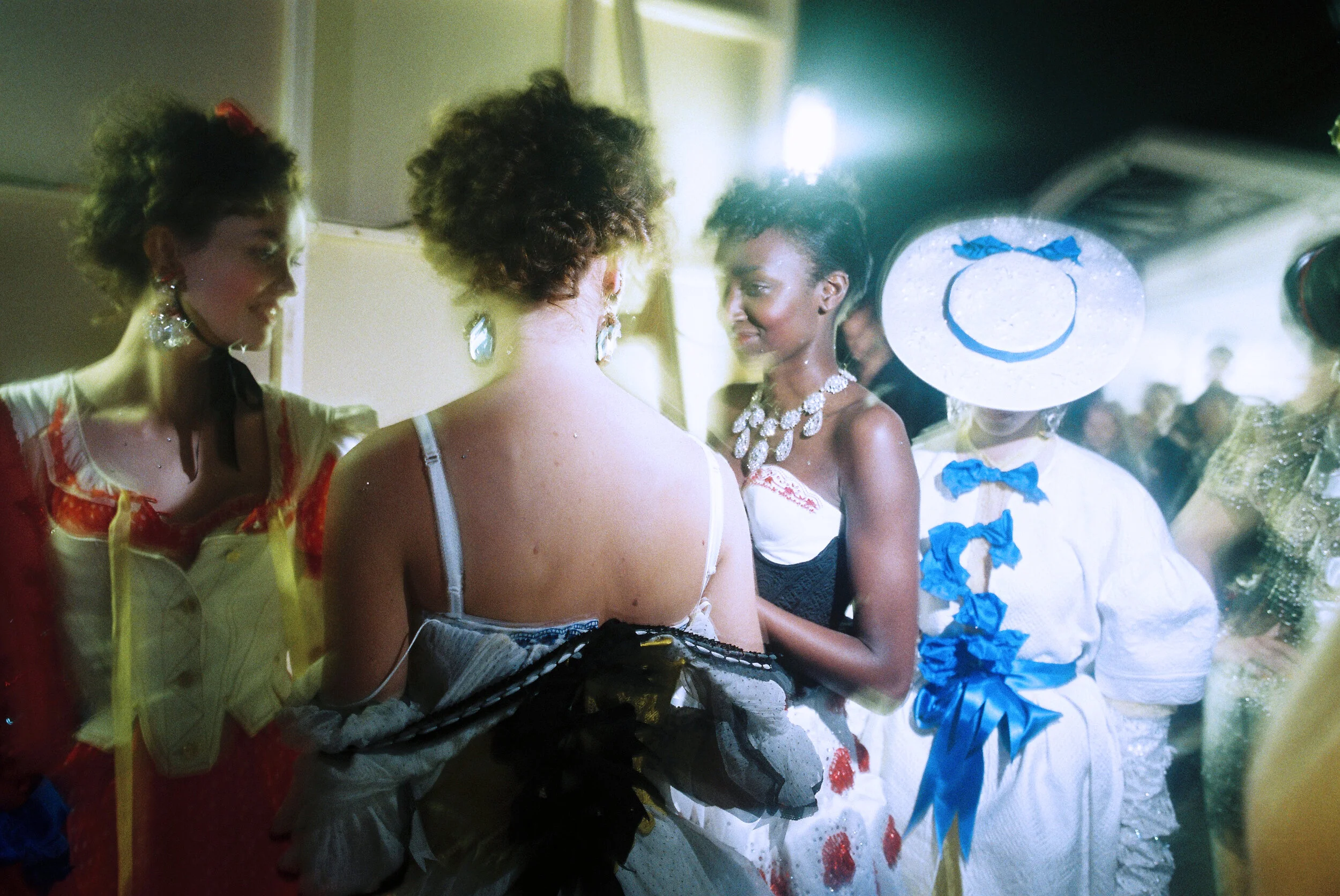 Models backstage at Meadham Kirchoff