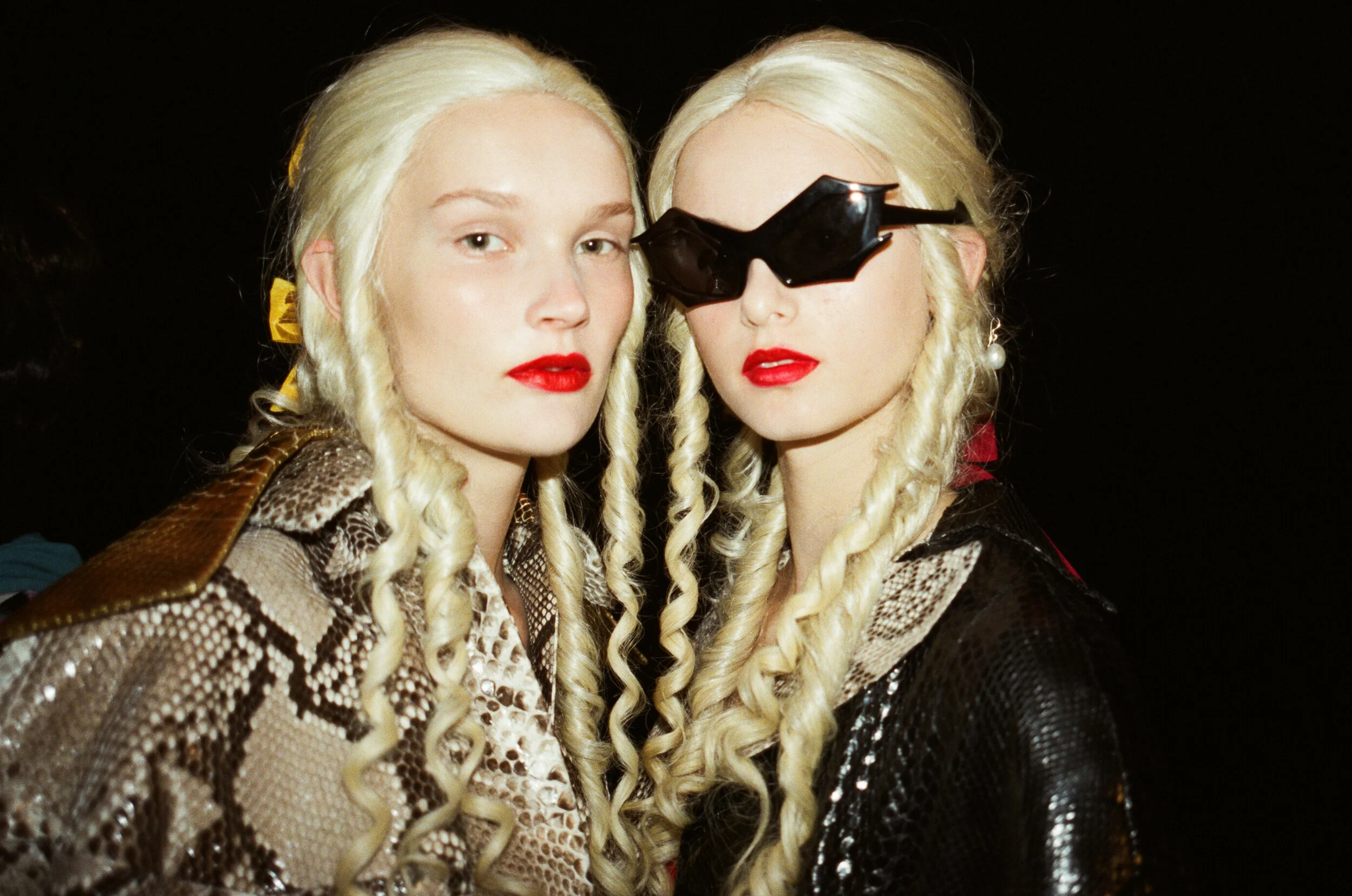 Models backstage at Meadham Kirchoff