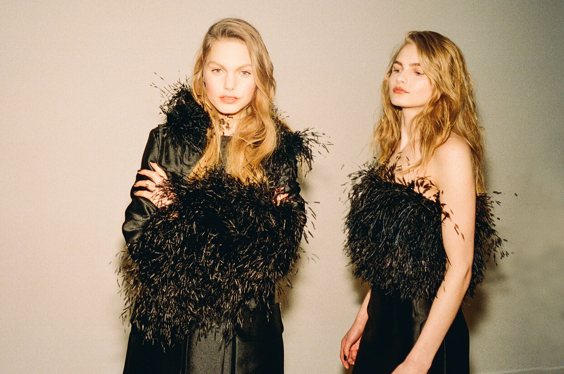 Models backstage at London Fashion Week