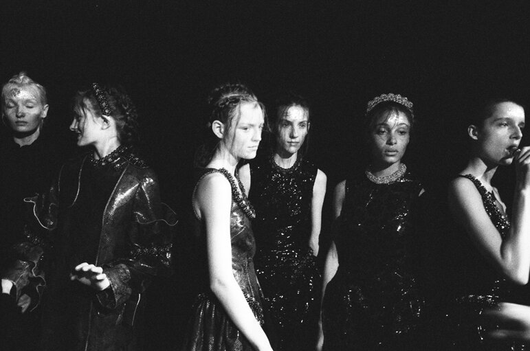 Models backstage at Simone Rocha