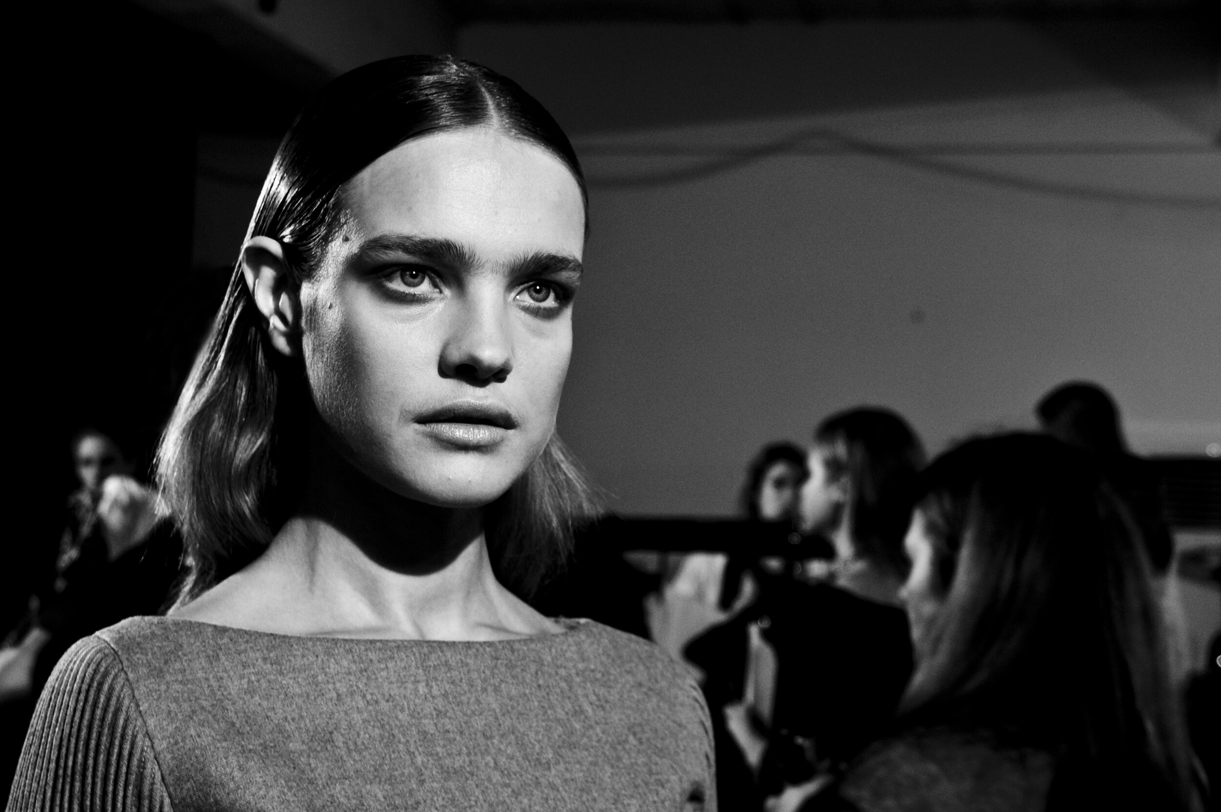Natalia Vodianova backstage at London Fashion week