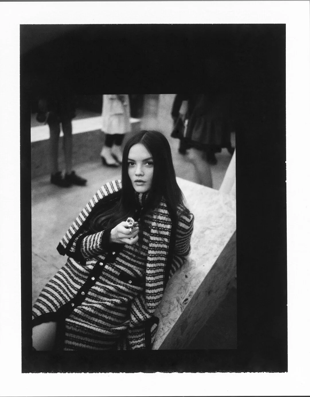 Poleroid of Grace backstage at London Fashion week