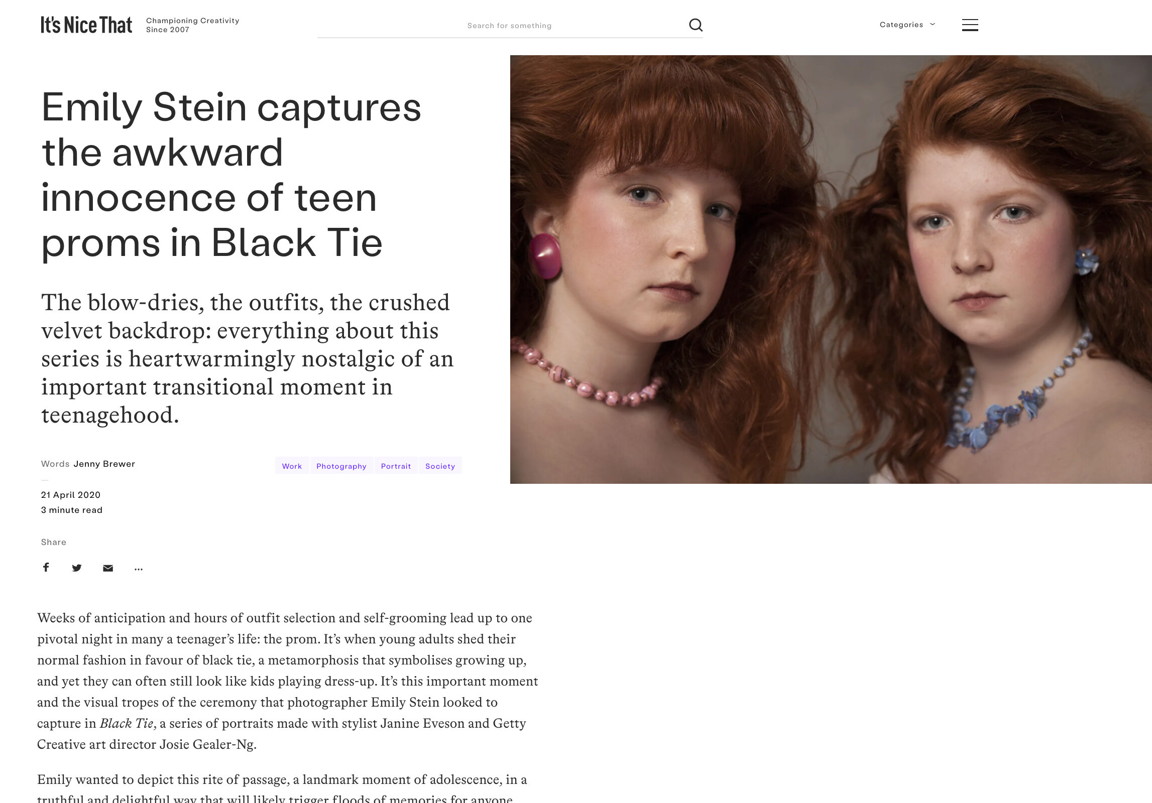 It’s Nice That features ‘Black Tie’