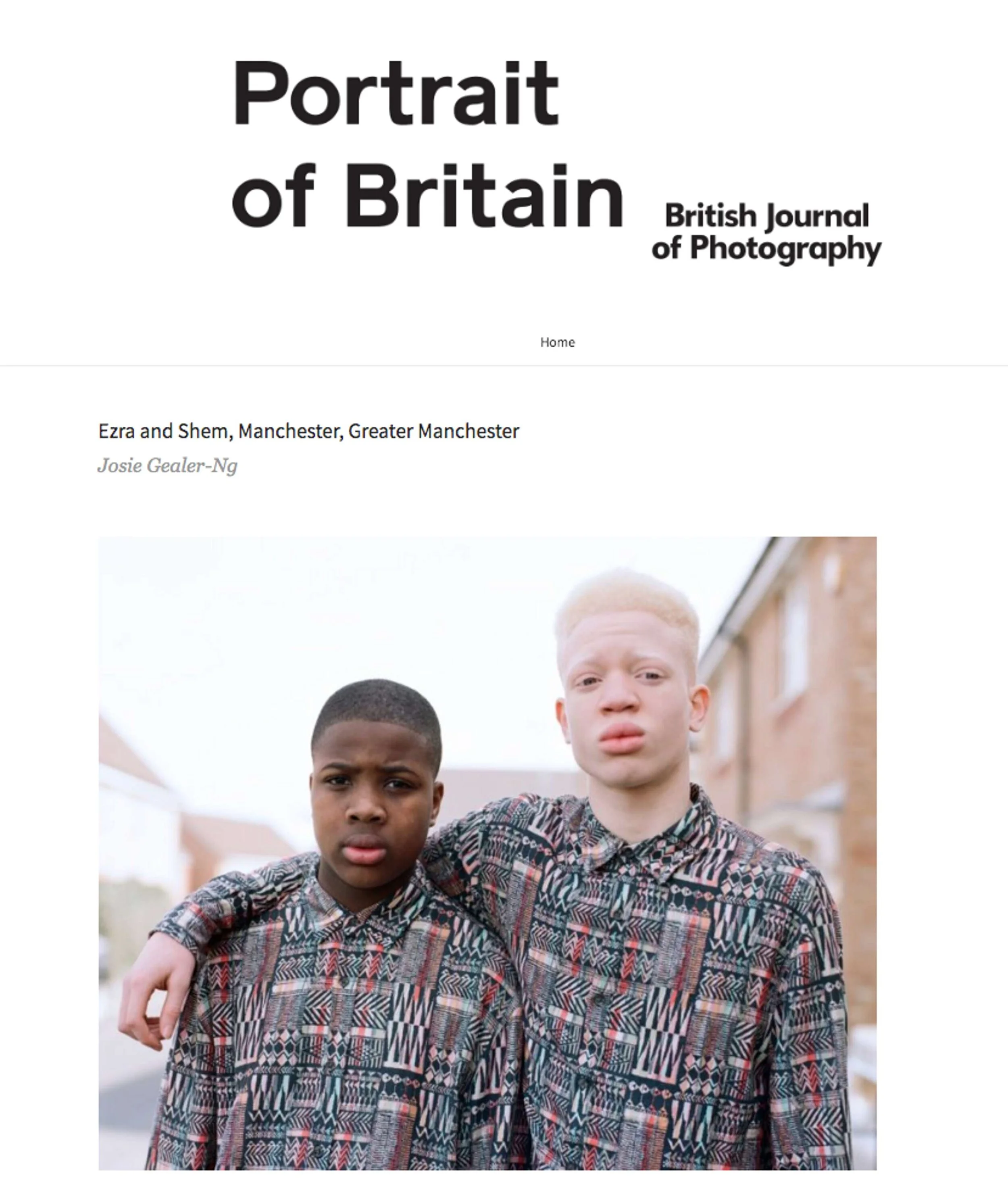British Journal of Photography: Portrait of Britain 2019 Shortlisted category