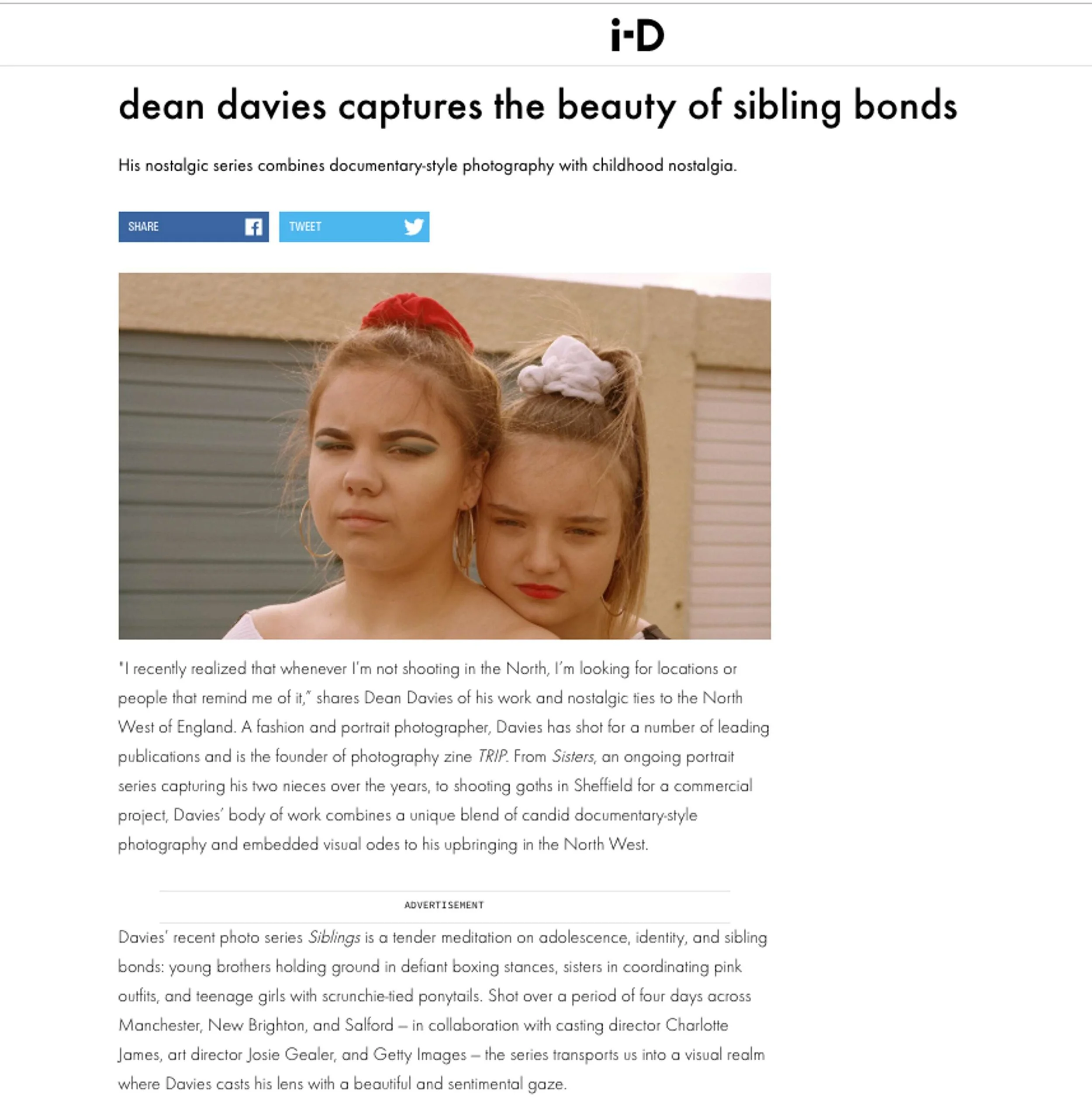 ID Magazine: Feature on Siblings