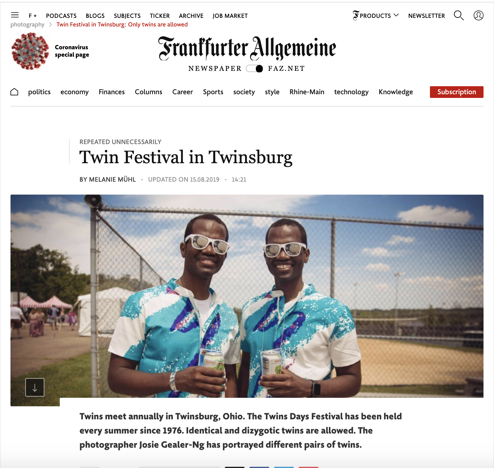 Interview with Faz Magazin