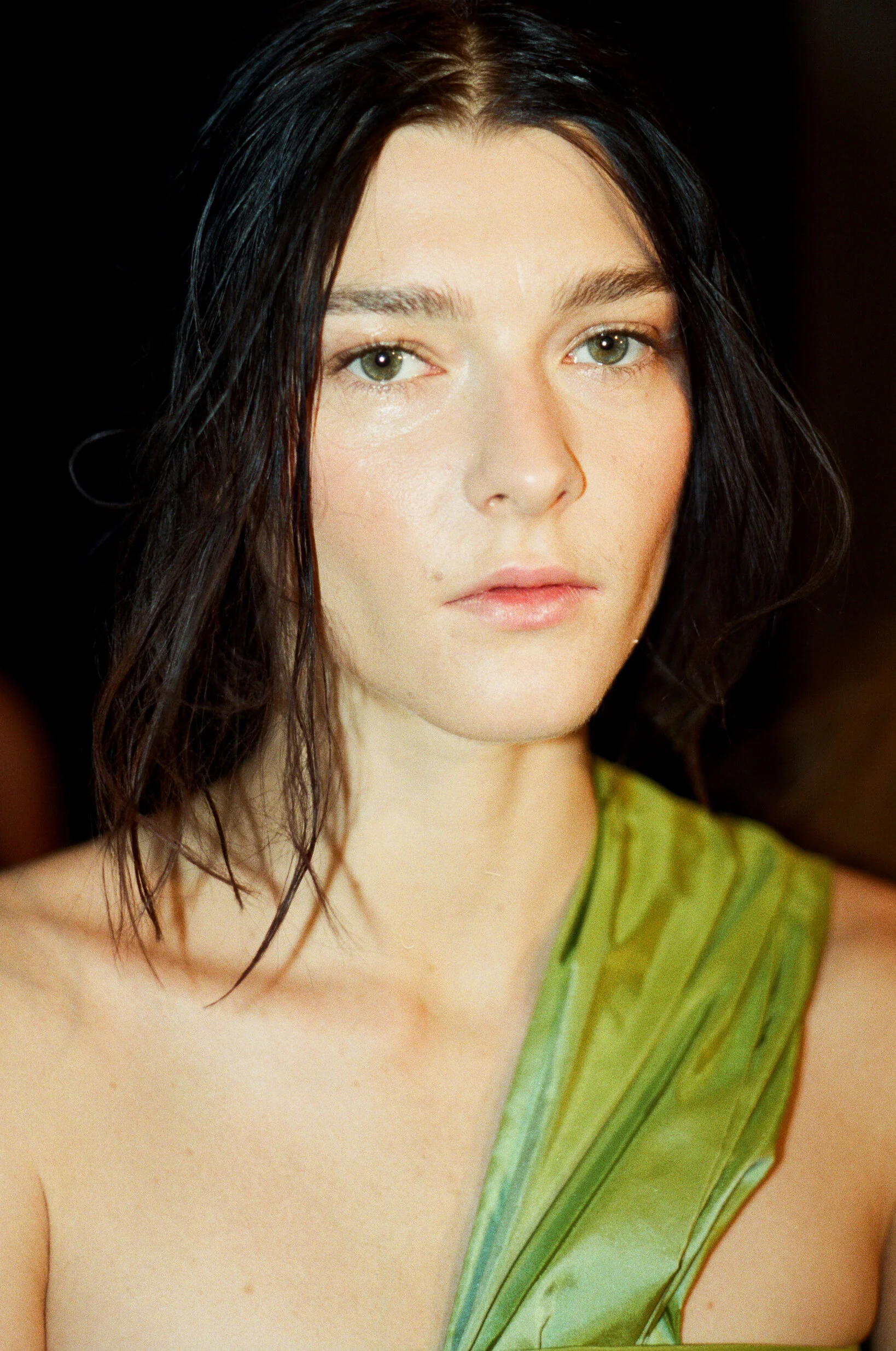 Model backstage at Marques Almedia