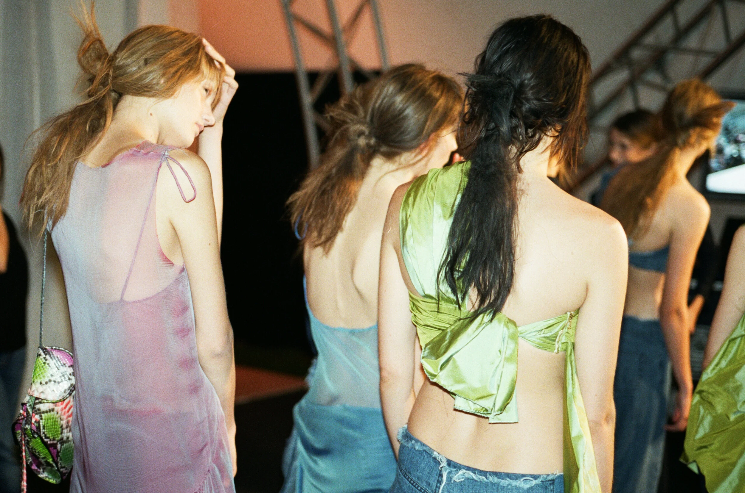 Model's backstage at Marques Almedia