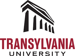 Logo of Transylvania University featuring a classical building with columns.